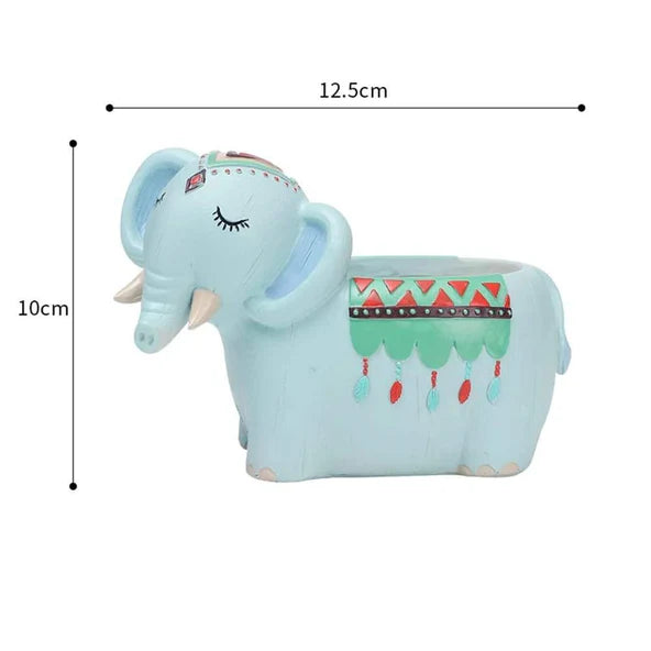 Blue Elephant Resin Succulent Pot