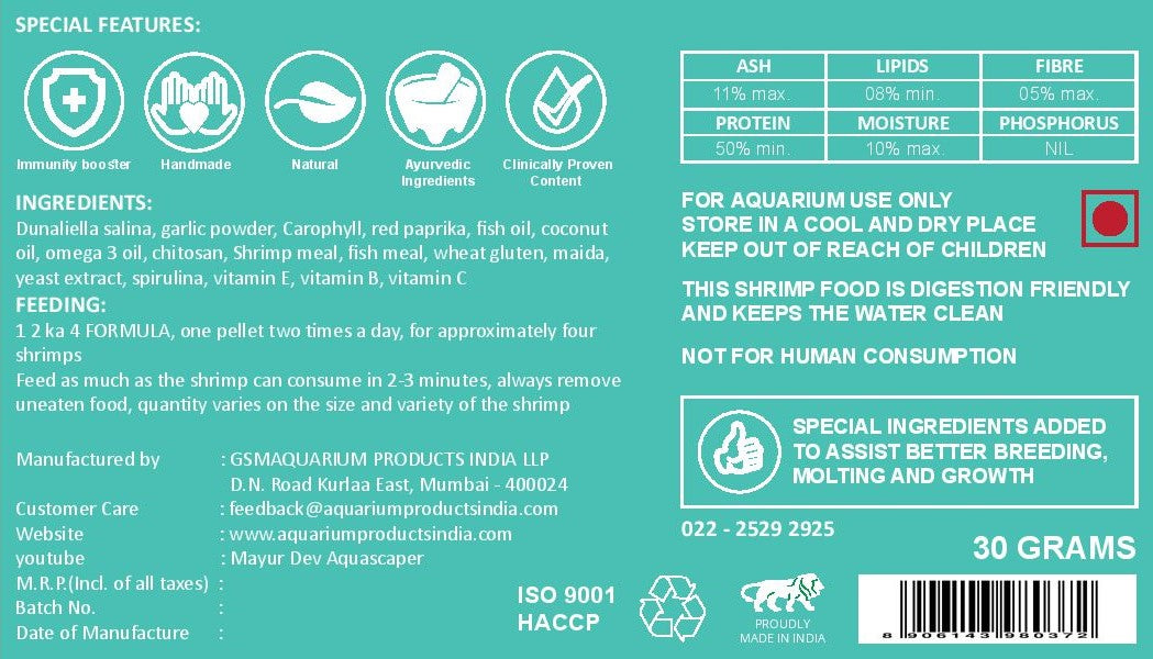लाइफ आयु श्रिम्प एक्सोटिक फूड 30 ग्राम - सर्वश्रेष्ठ विकास और प्रजनन