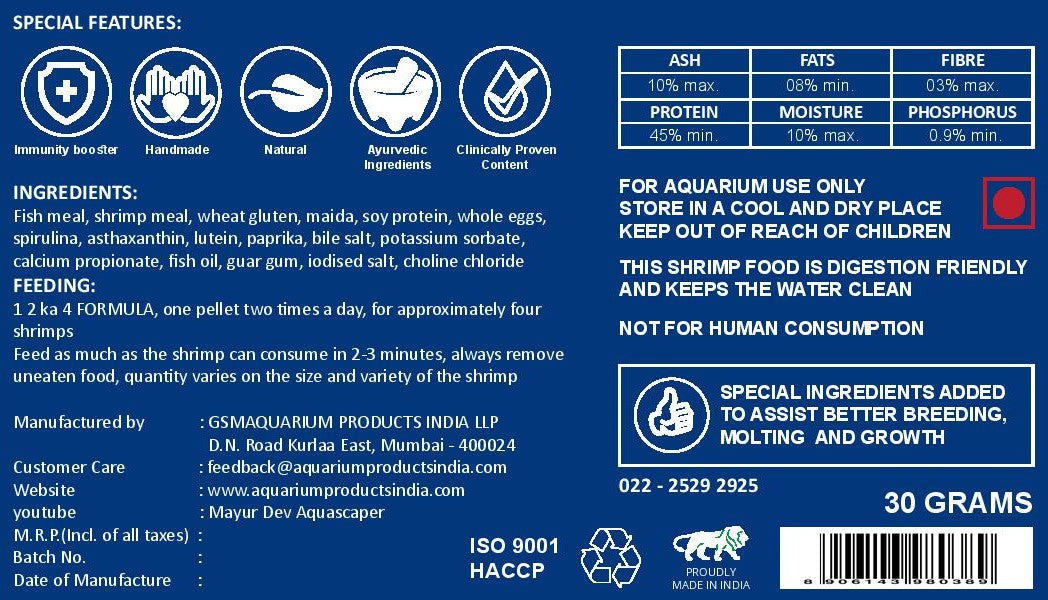 Life Aayu Shrimp Regular Food 30g (Starter Kit)