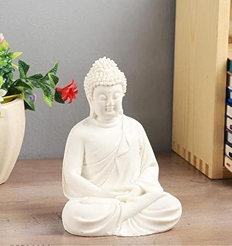 Aquarium Meditating Buddha Statue for Fish Tank Ornament with Marble Finishing Home & Office Decoration