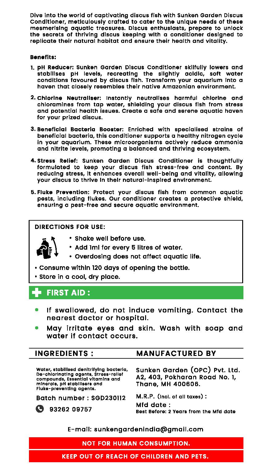 सनकेन गार्डन डिस्कस फिश वॉटर कंडीशनर - अमेज़न को फिर से बनाएँ। उनकी चमक को फिर से जगाएँ।