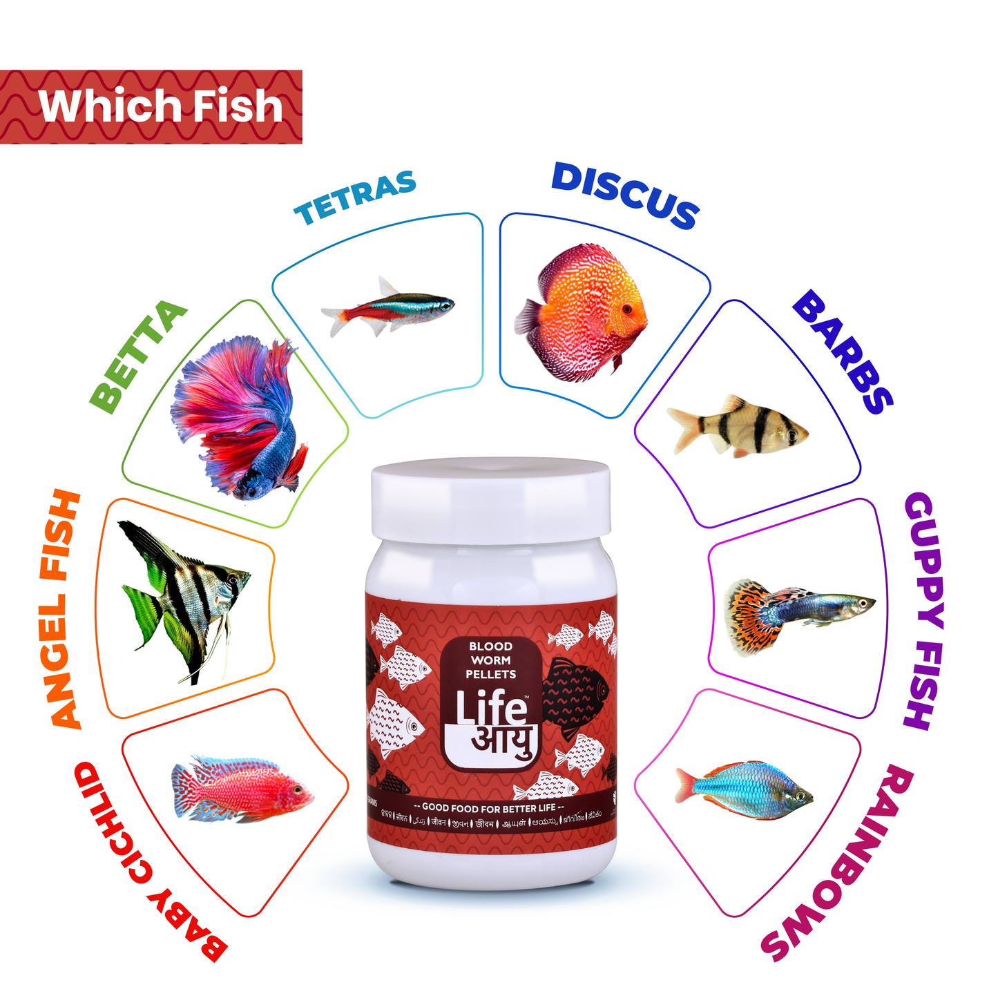 Life Aayu Blood Worm Pellets : High-Quality Blood Worm Pellets Fish Food