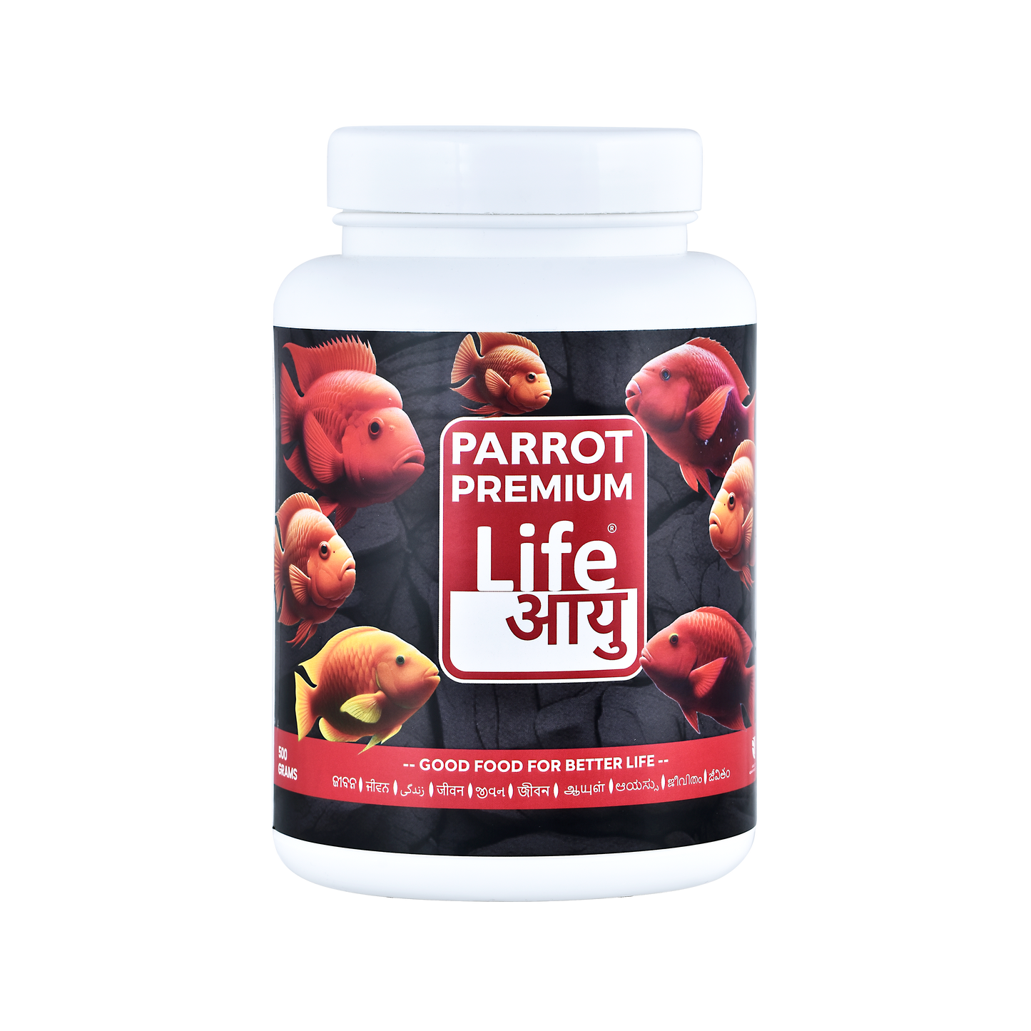 Life AAYU Parrot Premium Fish Food – Color Enhancing & Immunity-Boosting Natural Pellets with Spirulina & Omega-3