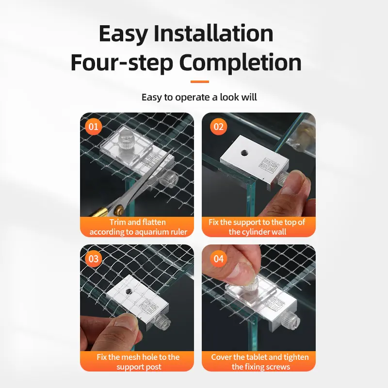 ZRDR Fish Tank Anti-Jump Net and Clips