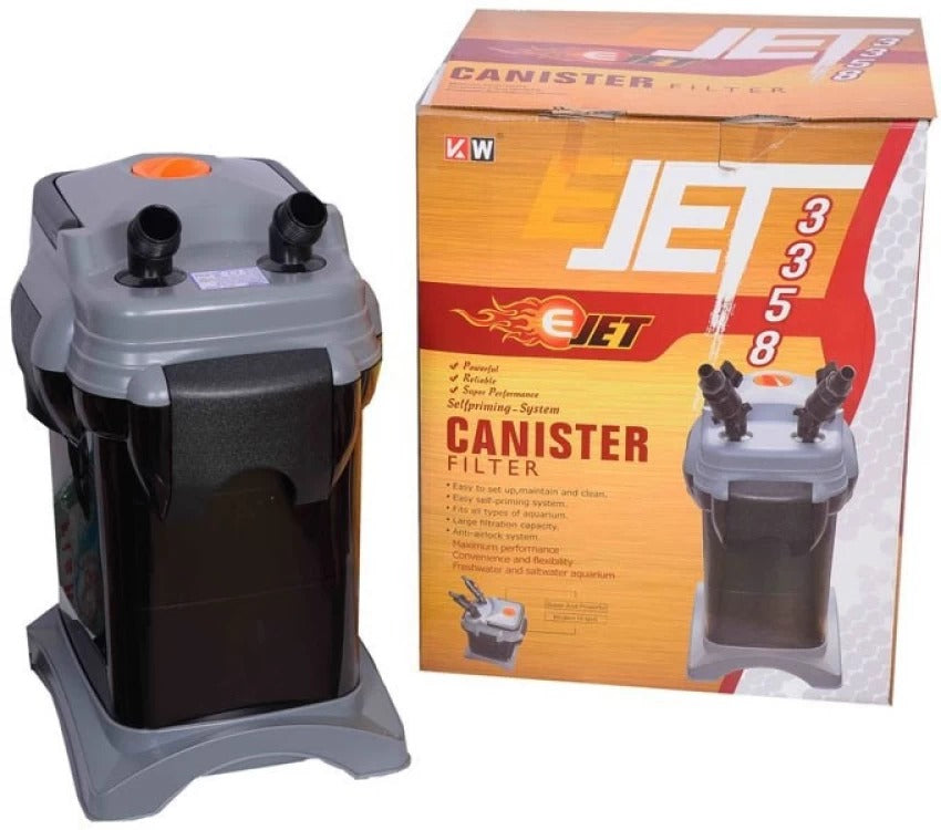 E-Jet 3358 External Canister Filter – 1000 L/H Flow, Self-Priming, Anti-Airlock – for 300–500L Freshwater & Marine Aquariums – Ideal for India