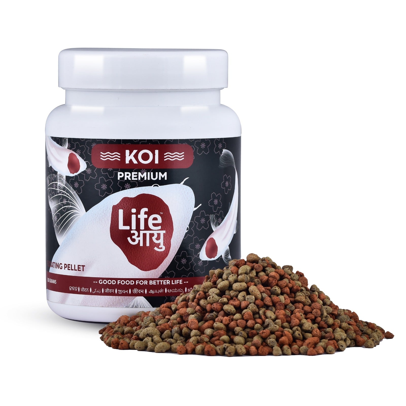 Life Aayu Koi Premium Fish Food – Ayurvedic Floating Pellet for