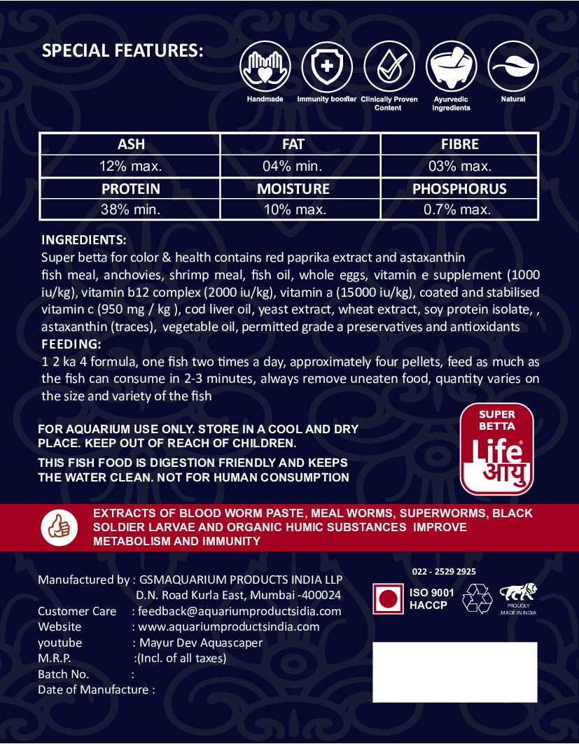 Life Aayu Super Betta - 15gm (back cover)