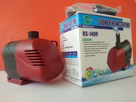 RS Electrical (RS-1400 | 25 W | 1600 L/Hr | Max Lift 1.5m) Submarine Water Lifting Pump for Fish Tank, Aquarium, Pond, Aquaponics and Water Fall Decoration