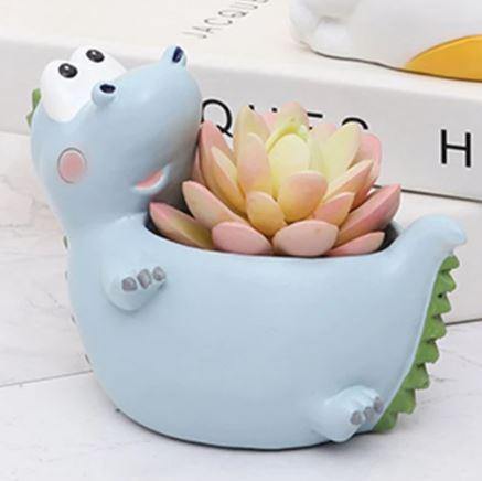 Sleeping Dinosaur Resin Succulent Pot