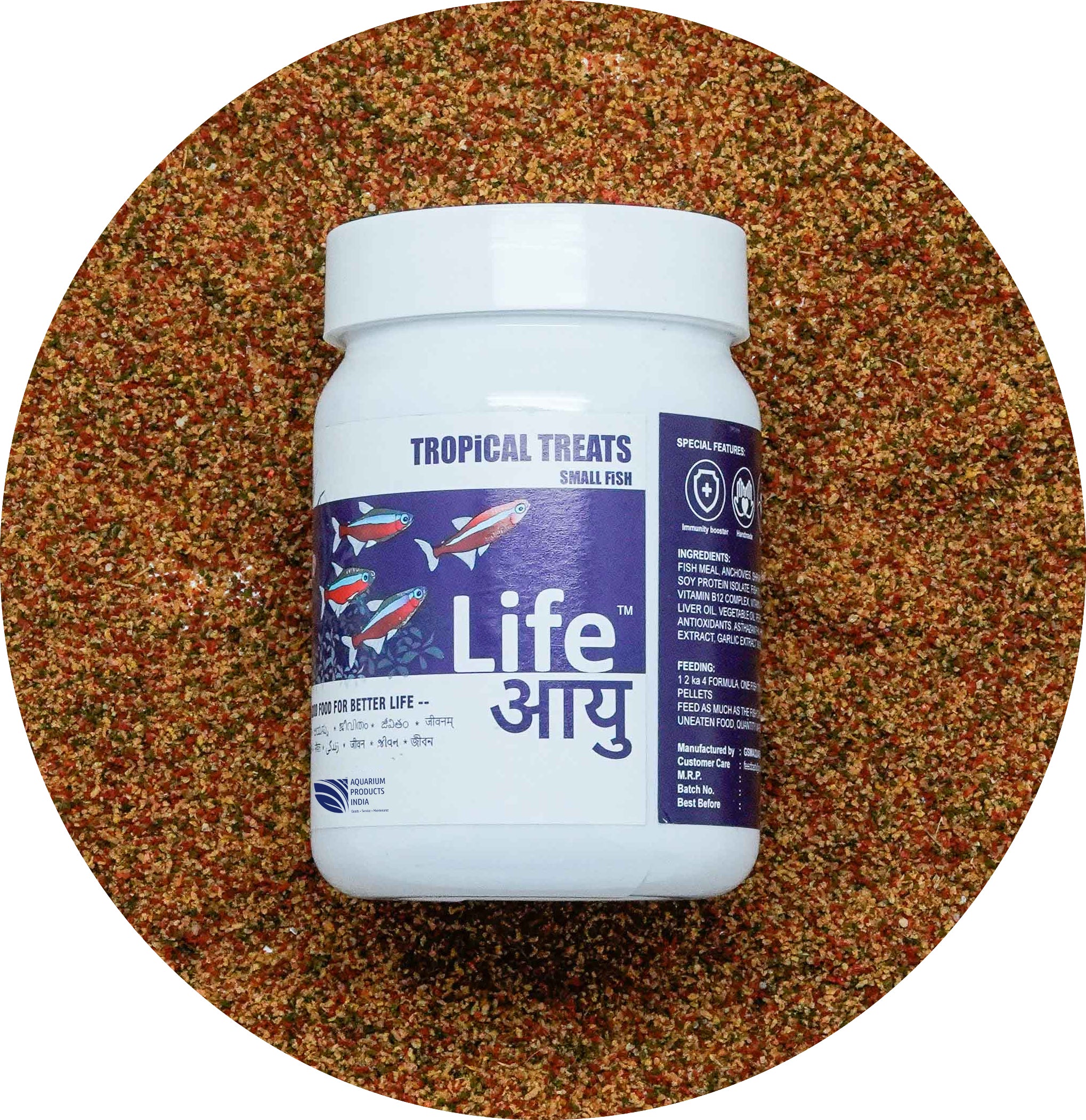 Life Aayuh Tropical Treats Small Fish Feed 70g Aquarium Products India