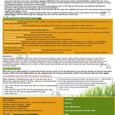 INR'S Farm Fresh Premium Rabbit Pellets Food