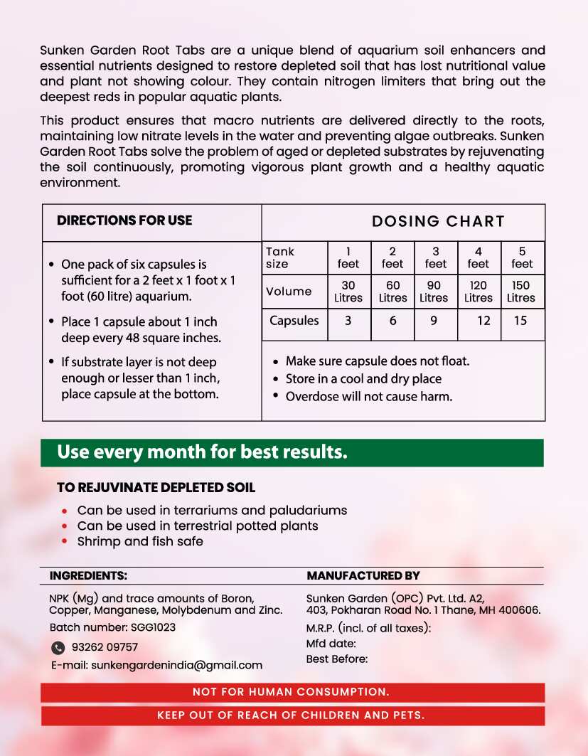 Sunken Garden Root Tabs (6+1) – Restore Soil. Revive Plants. Rule Your Aquascape.