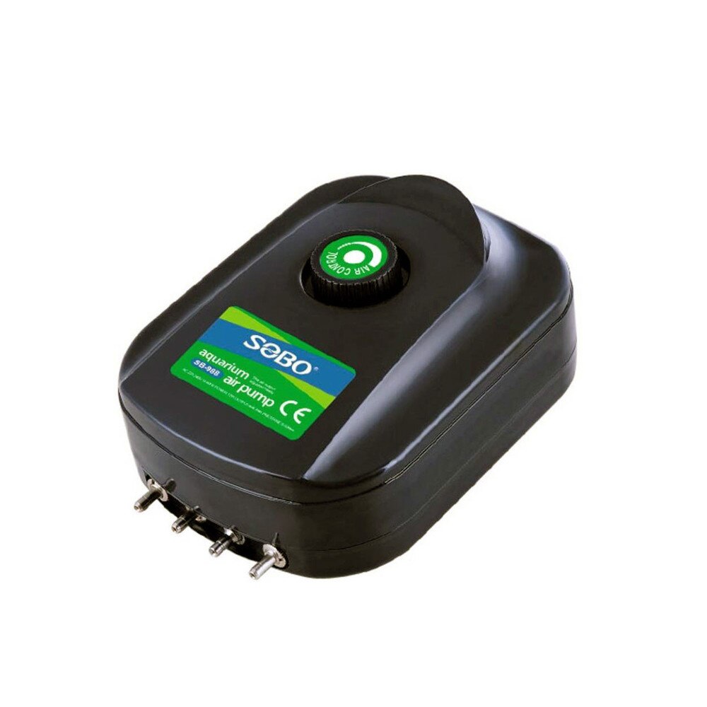 SOBO SB‑988 12W Adjustable Aquarium Air Pump – Outlets, Silent Operation  – Ideal for India (Freshwater Marine Tanks)