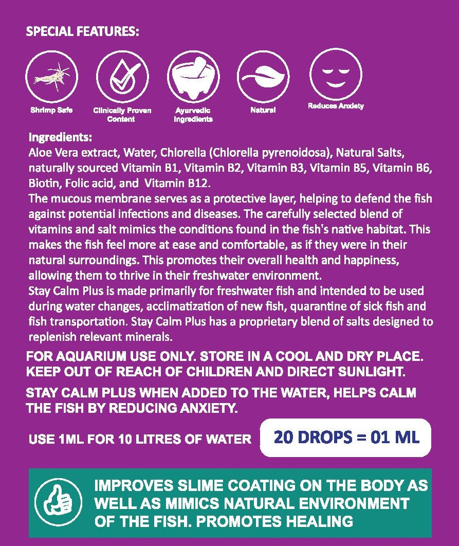 Life Aayuh Stay Calm Plus - Stress Free & Calm Fish (Back cover)).