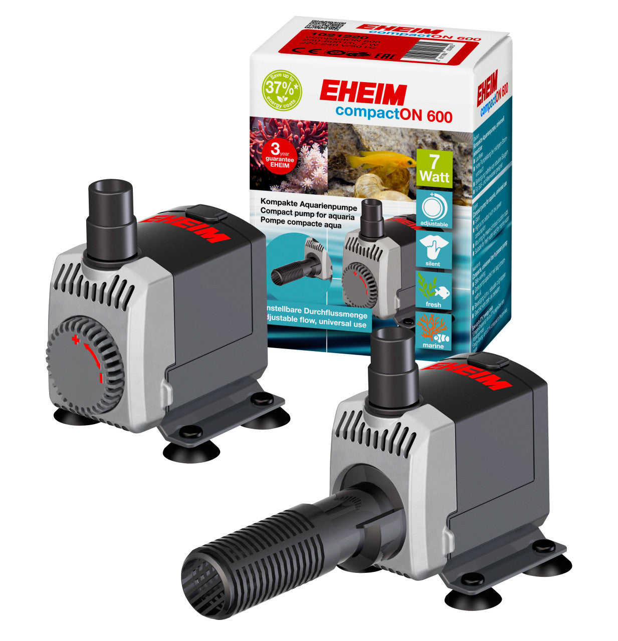 EHEIM compactON Pump High-Performance Compact Aquarium Water Pump for Freshwater & Marine Tanks