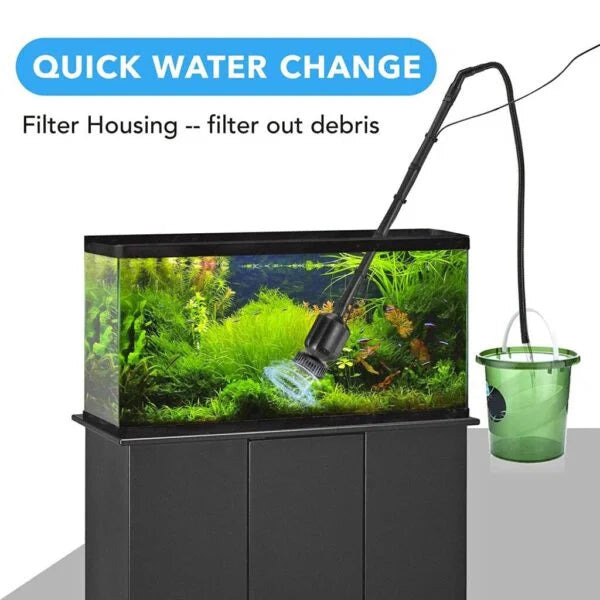 Adjustable Electric Aquarium Gravel Cleaner (5-in-1) | Cleaning Tool Set, Vacuum Water Changer, Sand Washer, Filter Siphon