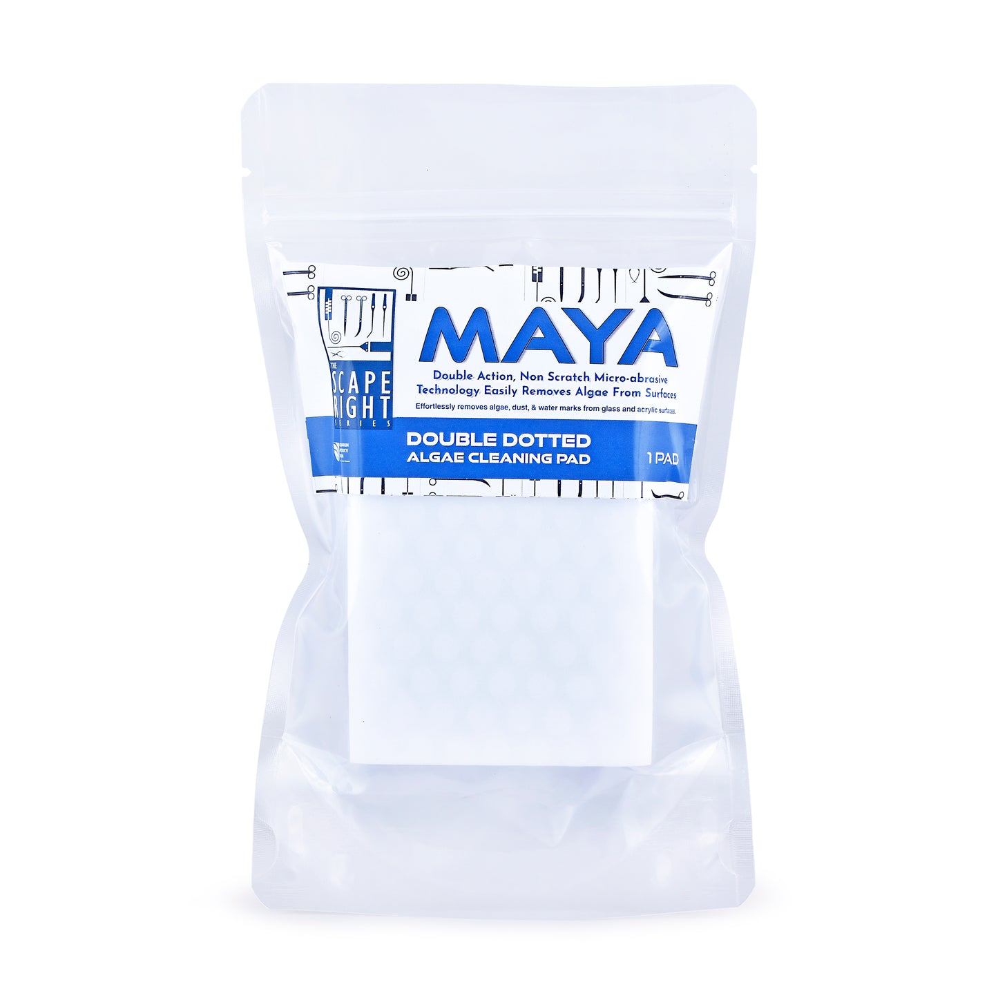 MAYA DOUBLE DOTTED ALGAE CLEANING PAD- AQUARIUM GLASS CLEANER