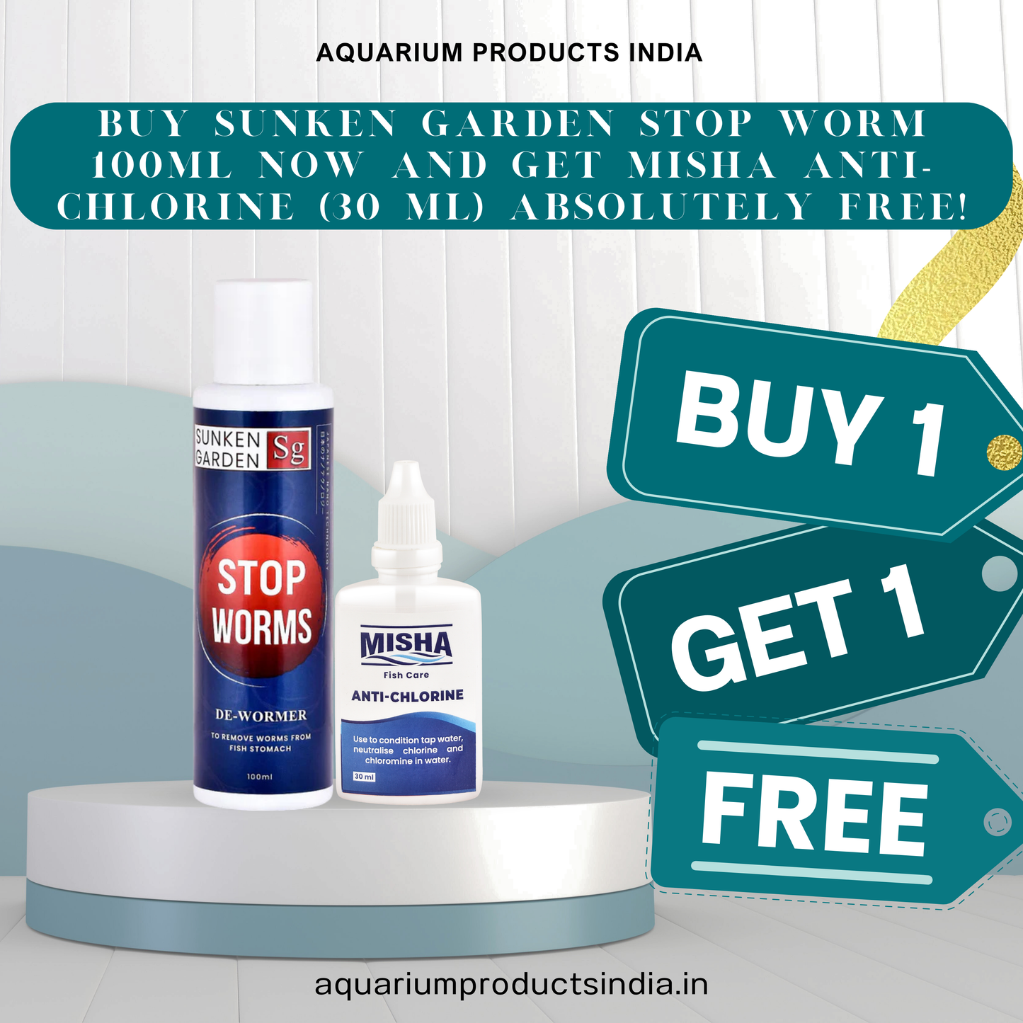 Sunken Garden Stop Worm 100ml + Free Misha Anti-Chlorine 30ml