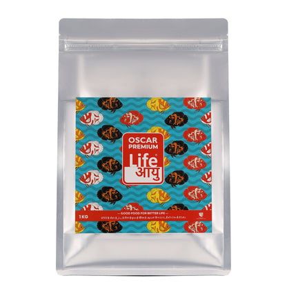Life AAYU Oscar Premium Fish Food 1 kg – Color Boosting & Immunity Support Fish Feed