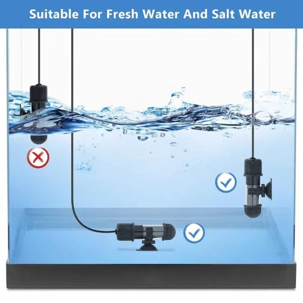 Mini Aquarium Heater for Small Tanks | 10W Submersible Fish Tank Heater | Dry Run / Overheating Protection, LED Digital Display & External Temperature Controller