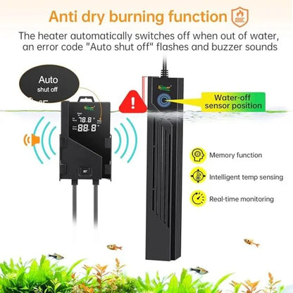 Black Hole Aquarium Heater with Intelligent Temperature Controller | Fast Heat Storage | Precise Temperature Control | Freshwater & Saltwater