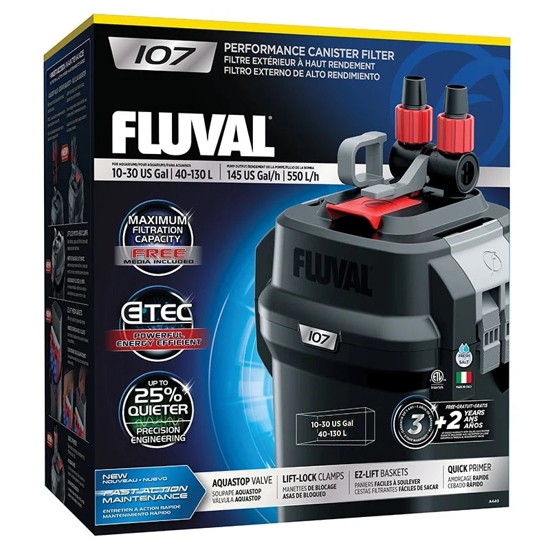 Fluval 107 Canister Filter, 10-30 US Gal / 40-130 L