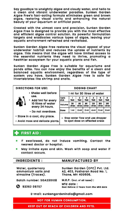 Sunken Garden Zero Algae Free - Algae Control Solution