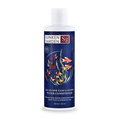 Sunken Garden All In One Fancy Guppy Fish Water Conditioner 200ml only  + Sunken Garden 100 ml Anti Chlorine Free