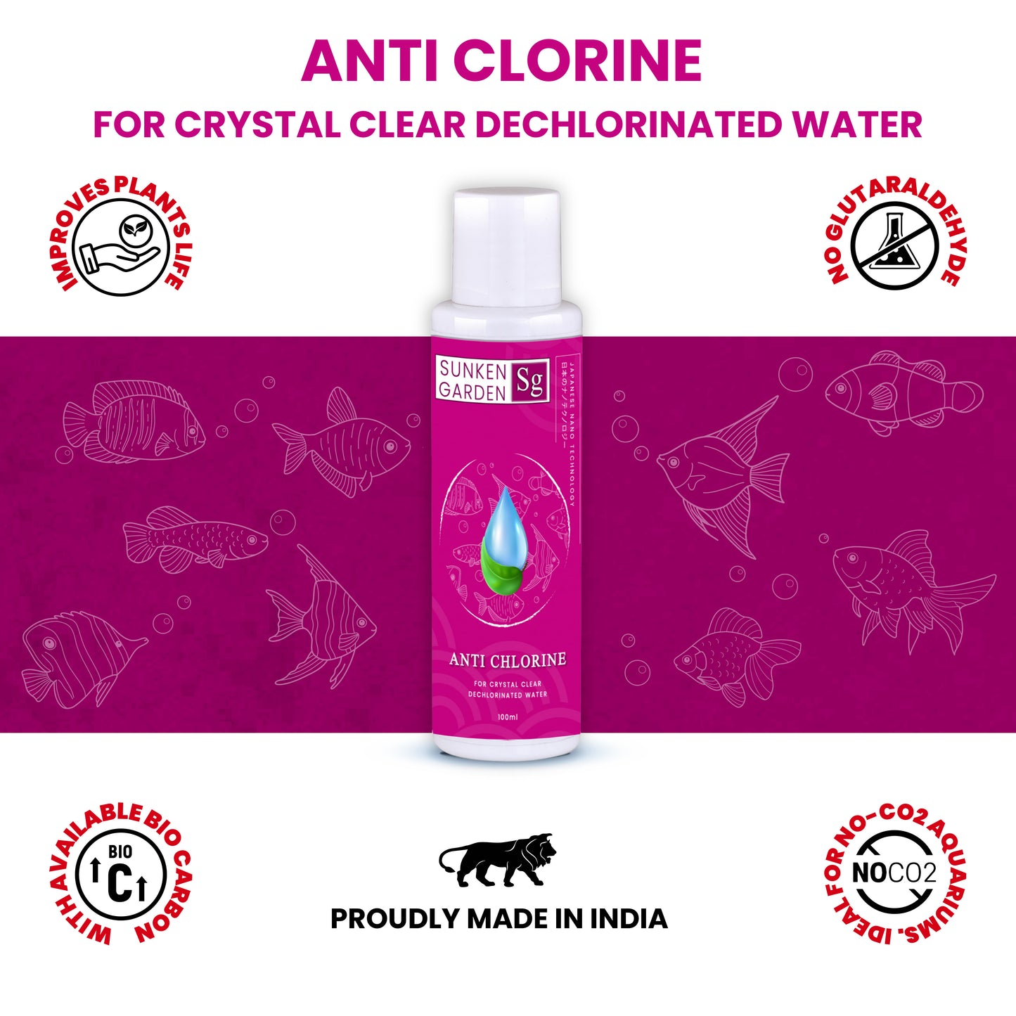 Sunken Garden Anti Chlorine | Water Conditioner for Freshwater Aquariums