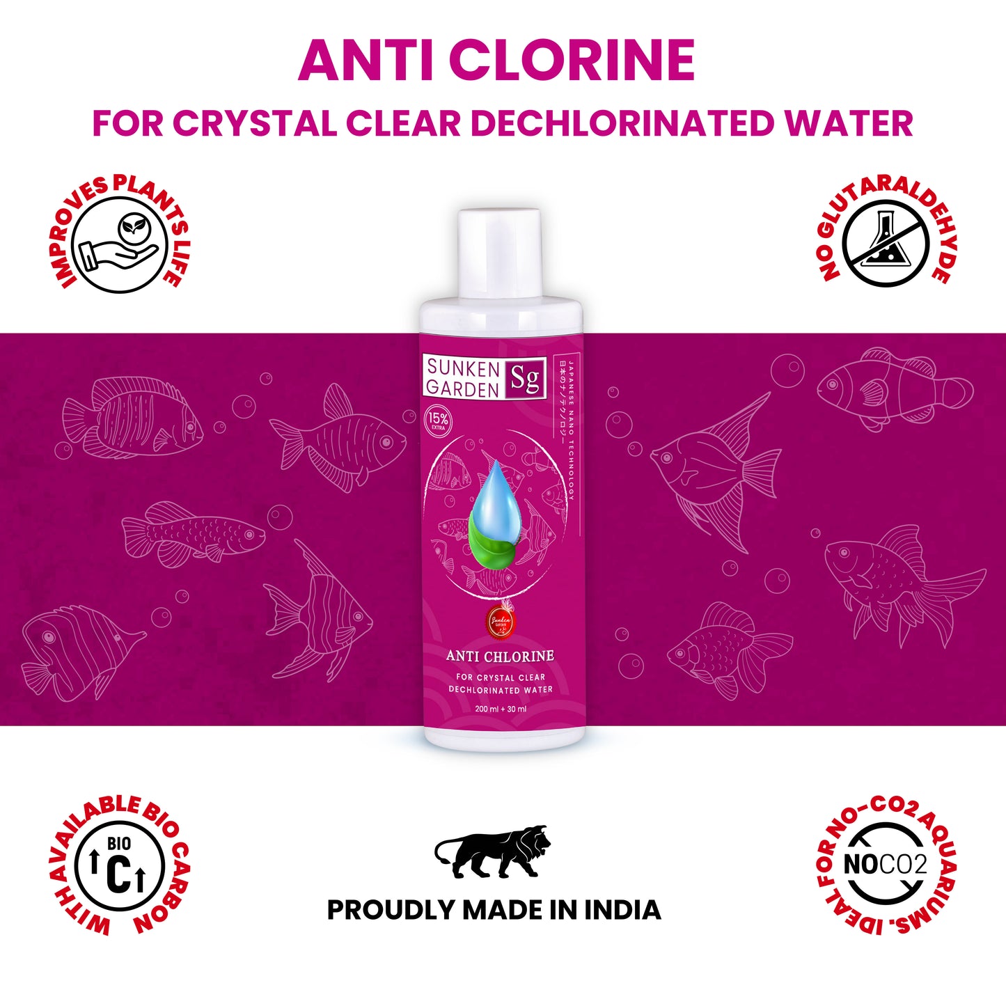 Sunken Garden Anti Chlorine | Water Conditioner for Freshwater Aquariums