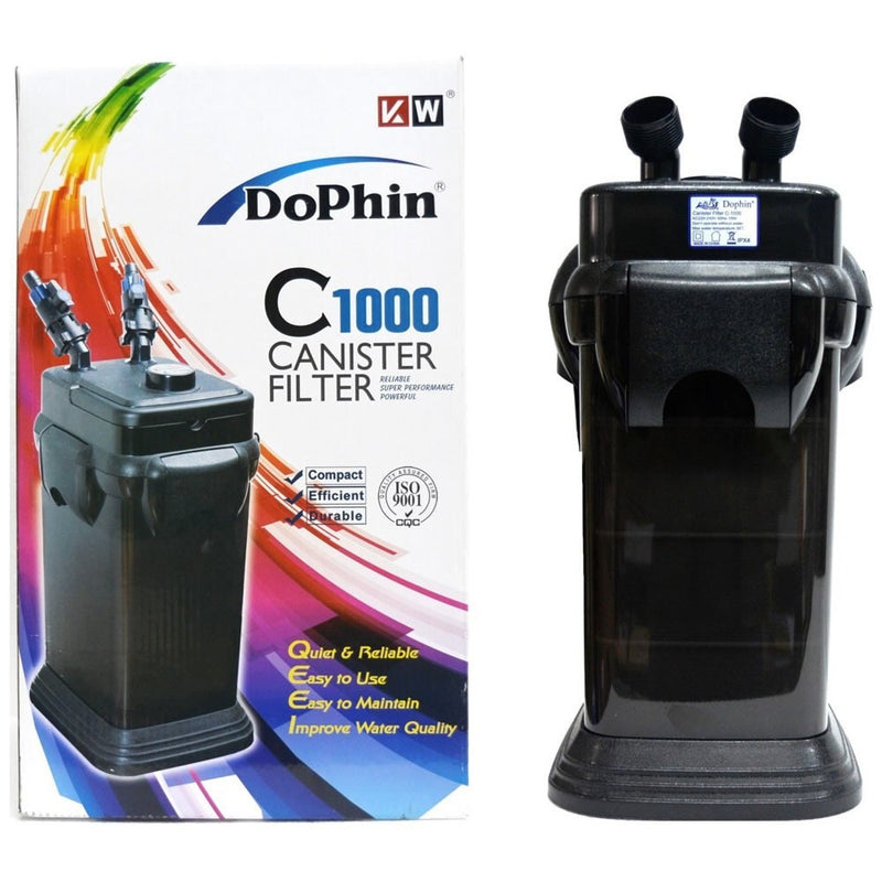 Dophin C1000 External Canister Filter for Aquarium – 1800 L/H Flow, 300 L Tank Capacity, 4-Layer Filtration System