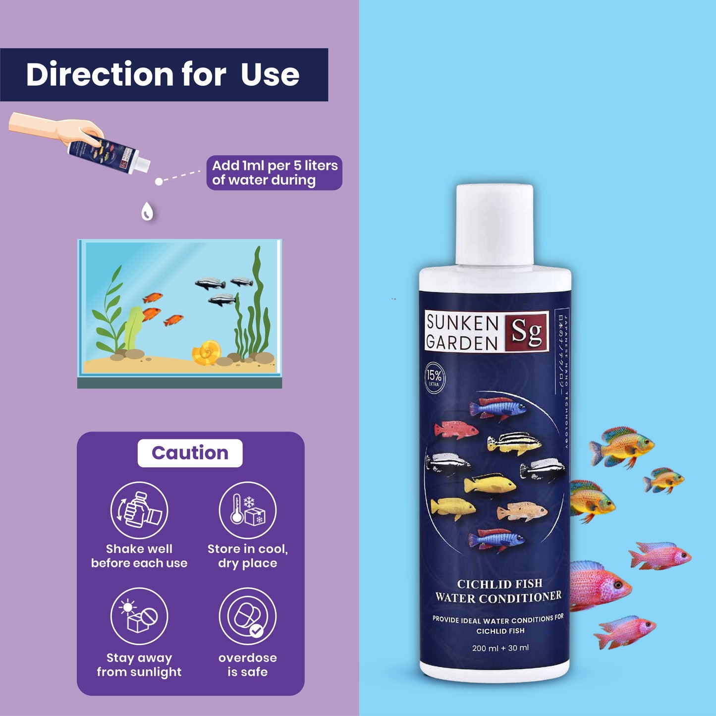 Sunken Garden Cichlid Fish Water Conditioner