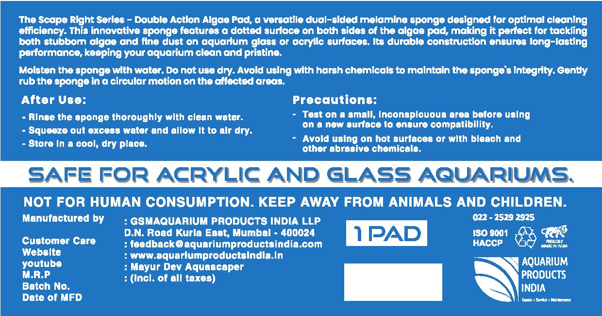 MAYA DOUBLE DOTTED ALGAE CLEANING PAD- AQUARIUM GLASS CLEANER