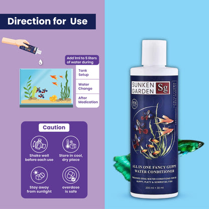 Sunken Garden All In One Fancy Guppy Fish Water Conditioner