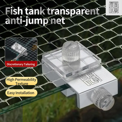 ZRDR Fish Tank Anti-Jump Net and Clips