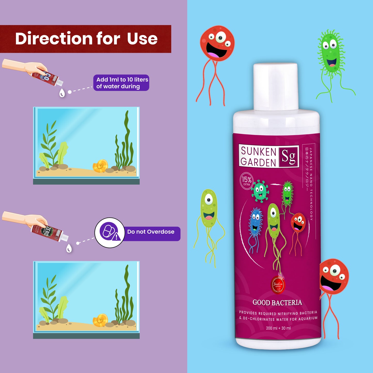 Sunken Garden Good Bacteria – Premium Denitrifying Bacteria for Water Clarity & Bio Stability | Safe for Shrimp & Invertebrates