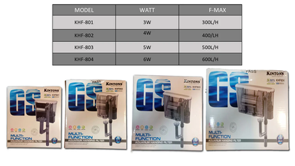 Kintons KHF Series Multi-Function Aquarium | Fish Tank Hanging Filters
