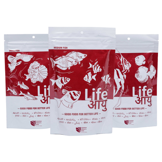 Life AAYU Red Fish Food – Ayurvedic Color Booster Pellets with Anchovy & Paprika | For All Fish Sizes (100g)