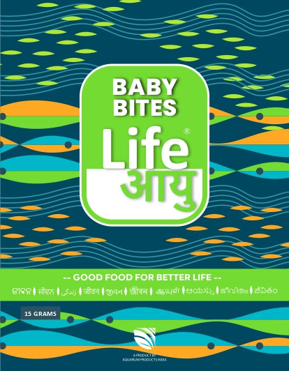 Life Aayu Baby Bites Premium Indian Fish Food 15gm (Cover Front)