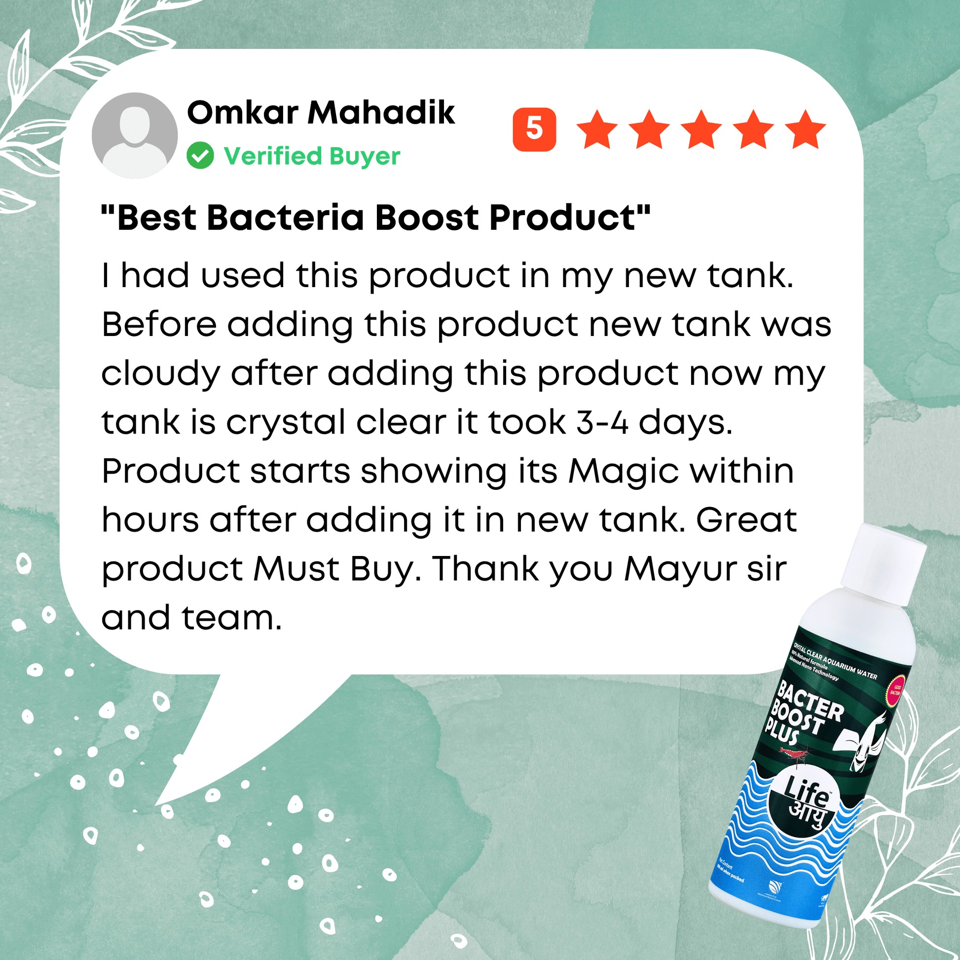 I had used this product in my new tank. Before adding this product new tank was cloudy after adding this product now my tank is crystal clear it took 3-4 days. Product starts showing its Magic within hours after adding it in new tank. Great product Must Buy. Thank you Mayur sir and team.