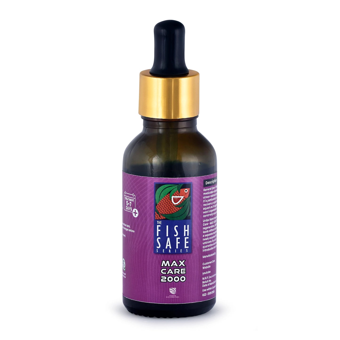 The Fish Safe Series Max Care 2000 | Broad-Spectrum Internal Medication | For All Tropical Fish | 60 ml