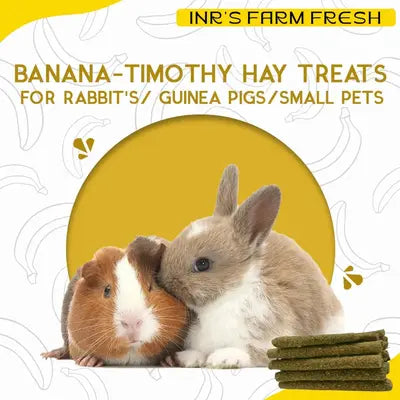 INR's Farm Fresh Timothy Hay - Banana Stick Treats For Rabbits / Guinepigs ( ECONOMY PACKS AVAIALABLE)