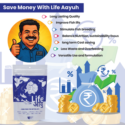 Life AAYU Neutral Fish Food – Ayurvedic Daily Diet for All Fish Sizes