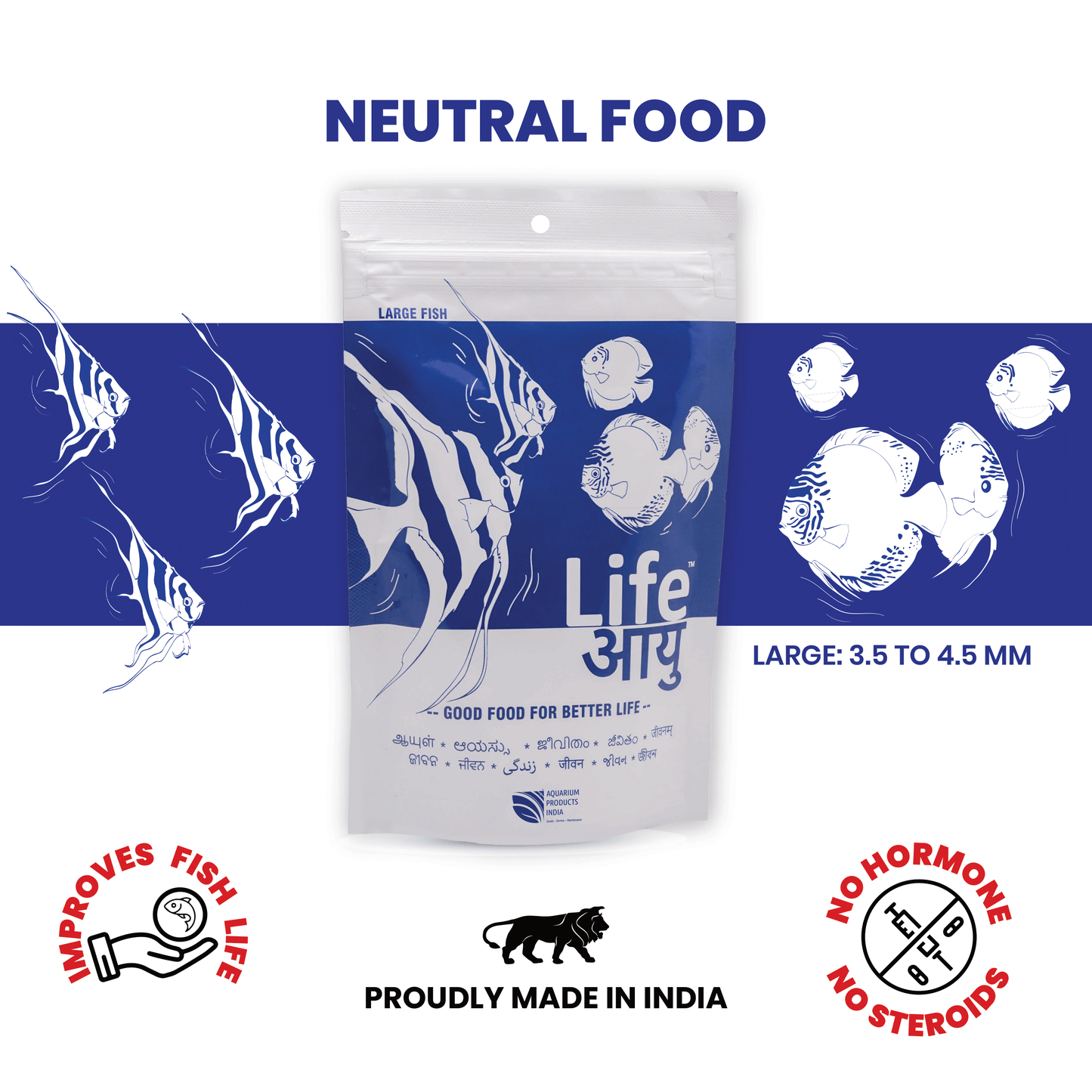 Life AAYU Neutral Fish Food – Ayurvedic Daily Diet for All Fish Sizes