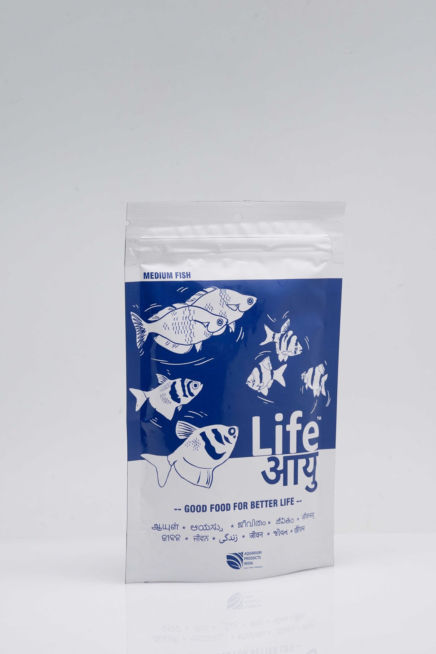 Life Aayuh Neutral Medium Fish Feed 100g  + Long Life Bottle  FREE