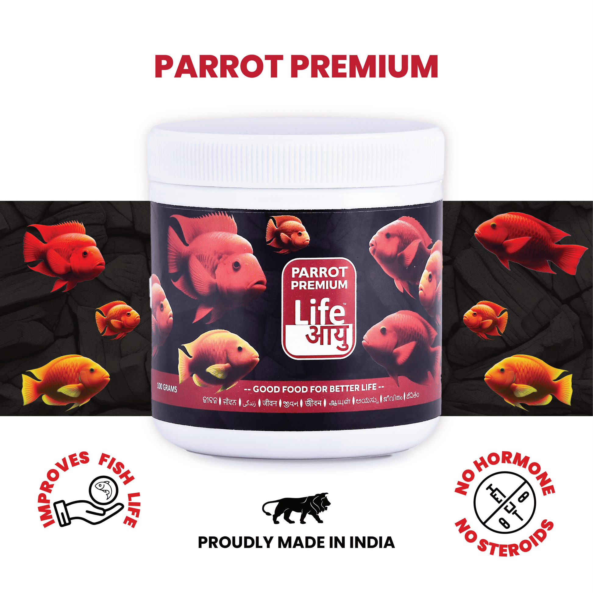 Life Aayu Parrot Premium Fish Food – Aquarium Products India