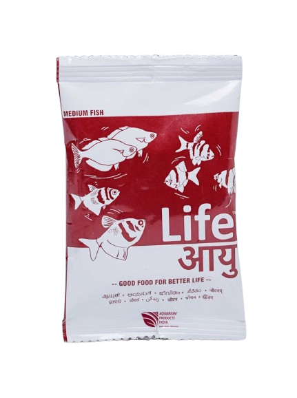 Life AAYU Red Medium Fish Food (Pack of 2) – Ayurvedic Color Booster Pellets with Anchovy & Paprika | For All Fish Sizes | 30 gm