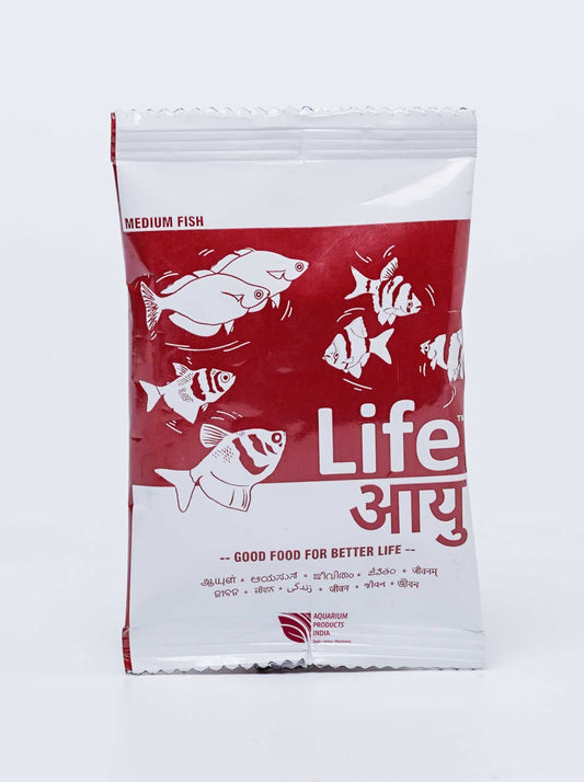 Life Aayuh Red Medium Fish Feed 30g Pack of 2