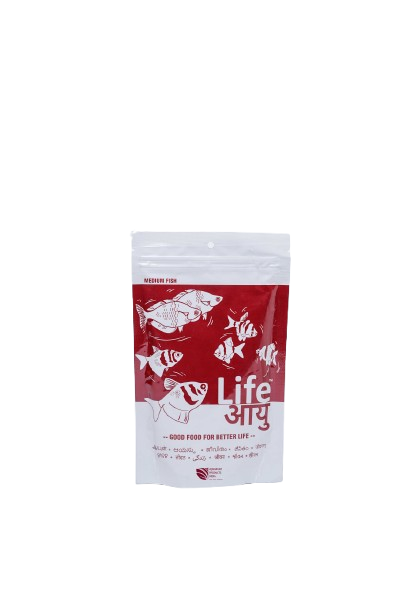 Life Aayu Red Fish Food 100g + Long Life Bottle  FREE