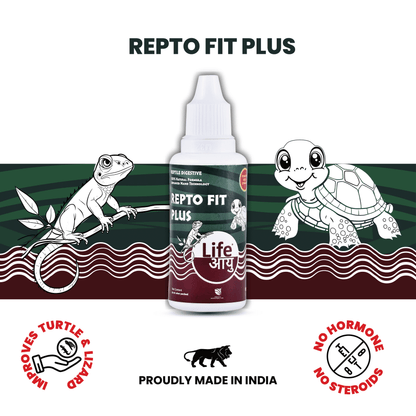 लाइफ आयु रेप्टो-फिट प्लस - कछुओं और छिपकलियों के लिए 100% प्राकृतिक पाचन और प्रतिरक्षा बूस्टर सप्लीमेंट